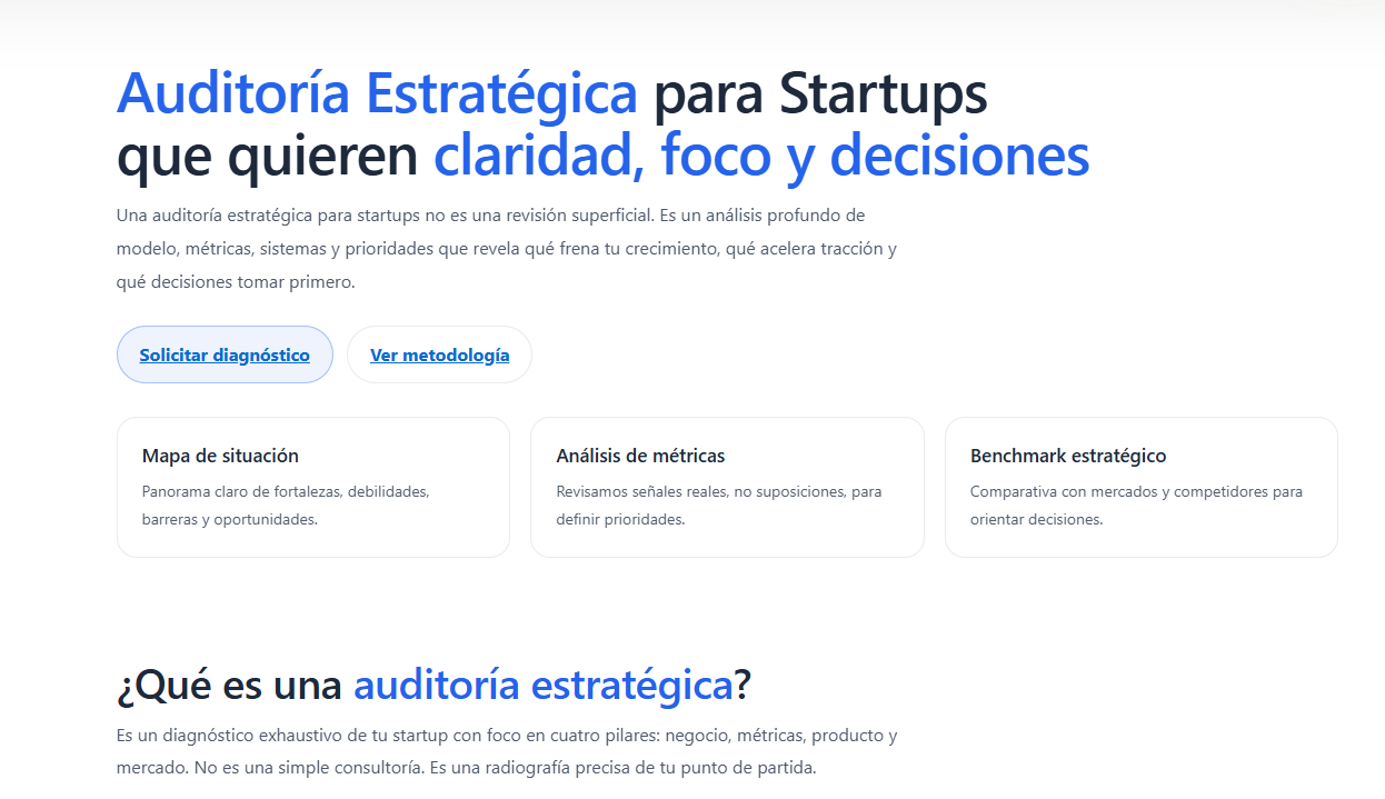 Auditoría estratégica para startups