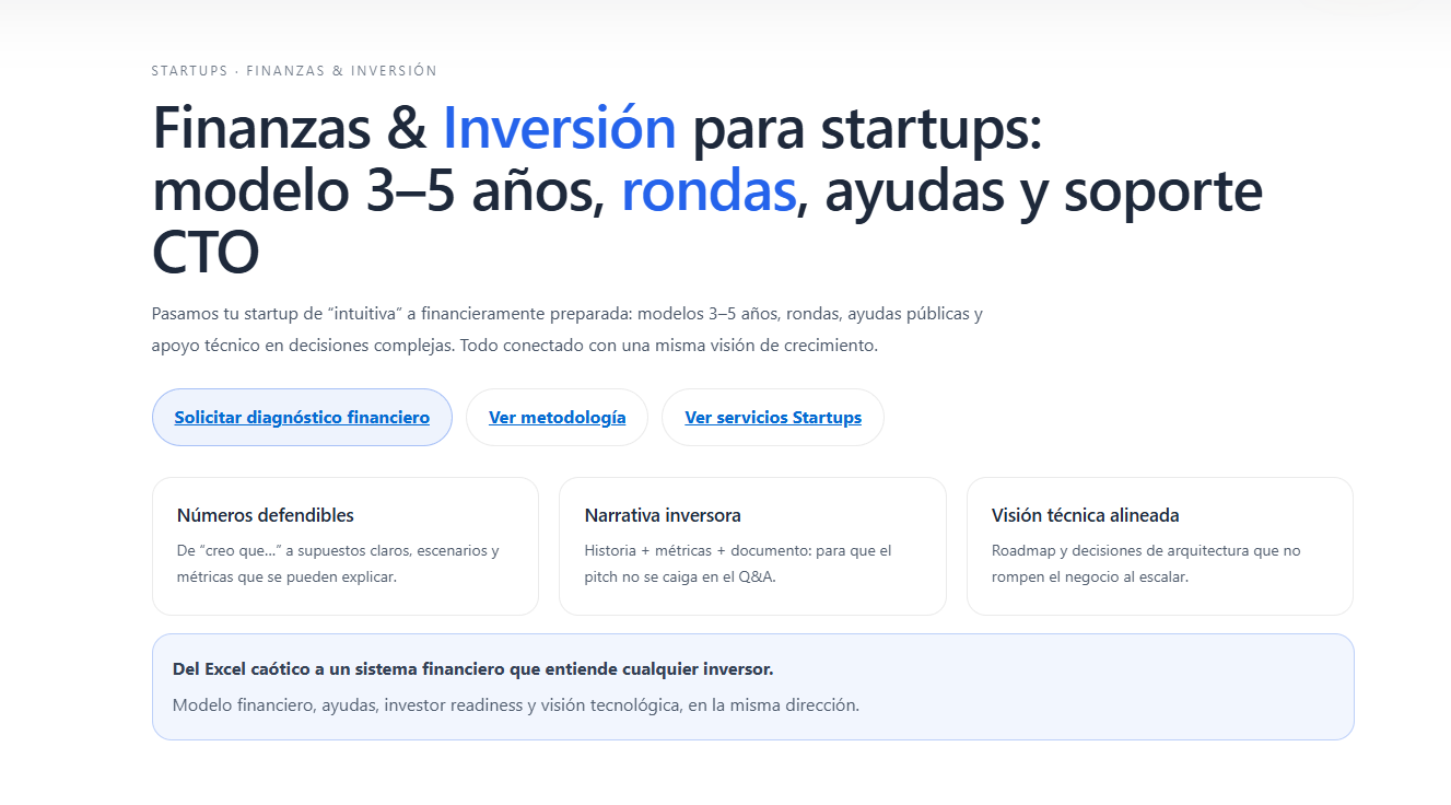 Finanzas e inversión para startups